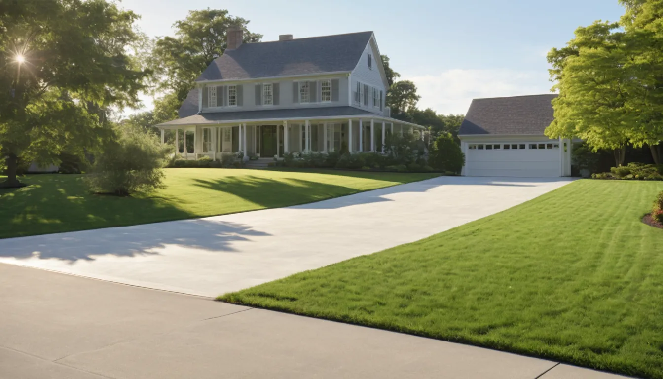 A freshly poured concrete driveway beside a colonial home in Manassas